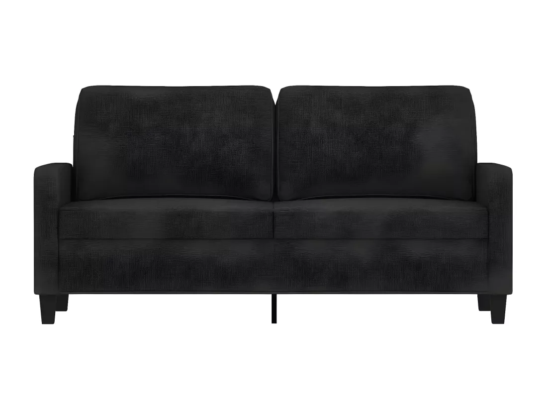 Canapé à 2 places Noir 140 cm Tissu