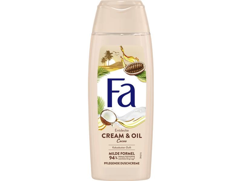 Fa Duschcreme und -Öl Kakao 250 ml Pflegedusche mit verwöhnendem Duft von Kakaobutter