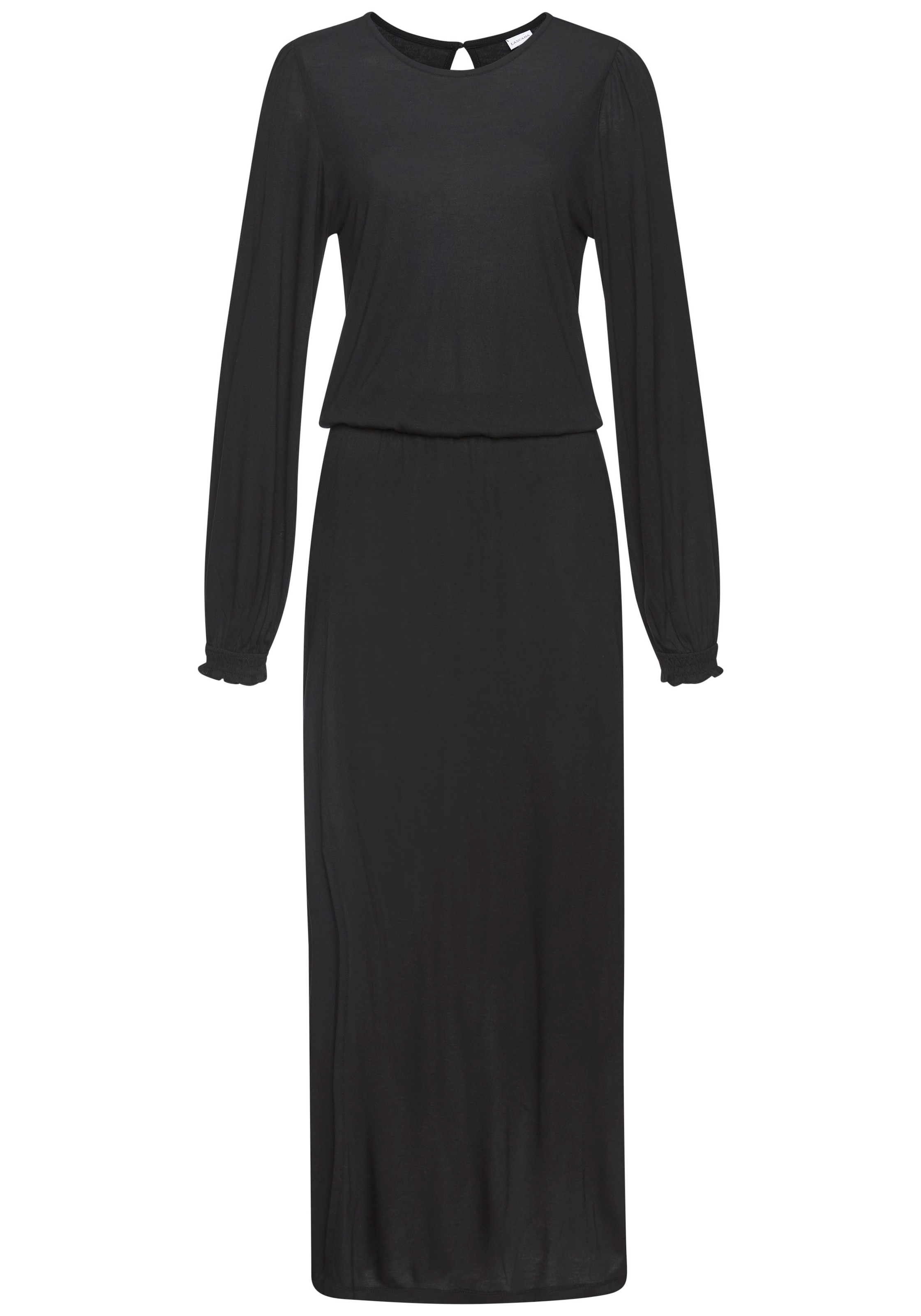 LASCANA Maxikleid mit seitlichem Schlitz, schlichtes Jerseykleid, Basic