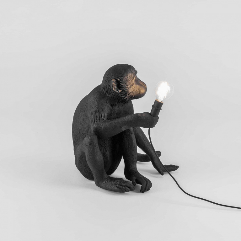 Seletti Monkey Sitting Outdoor tafellamp zwart