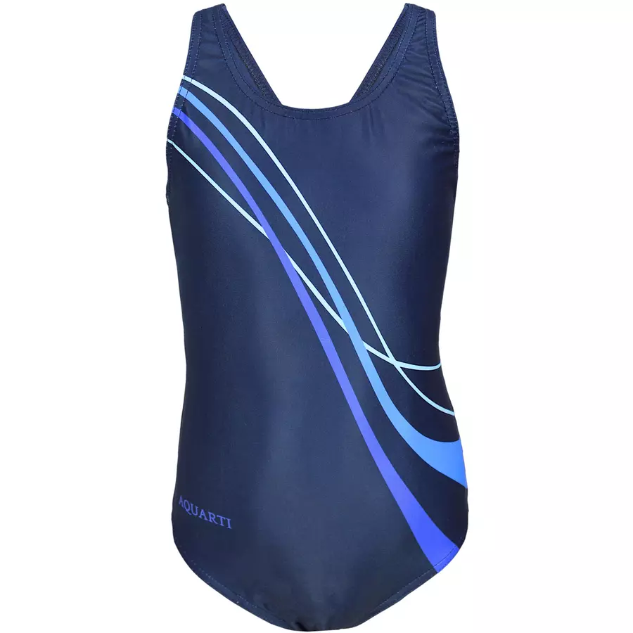Aquarti Mädchen Badeanzug Chlorresistent Muscleback Wassersport blaulila