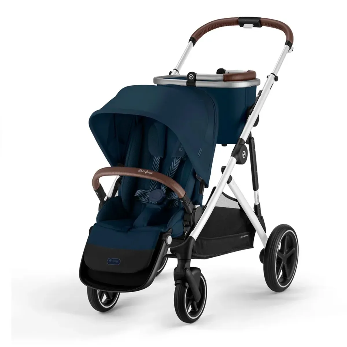 Cybex Système de voyage Poussette Gazelle S 2 + Siège d'Auto Aton2 avec Sensorsafe - Bleu Denim