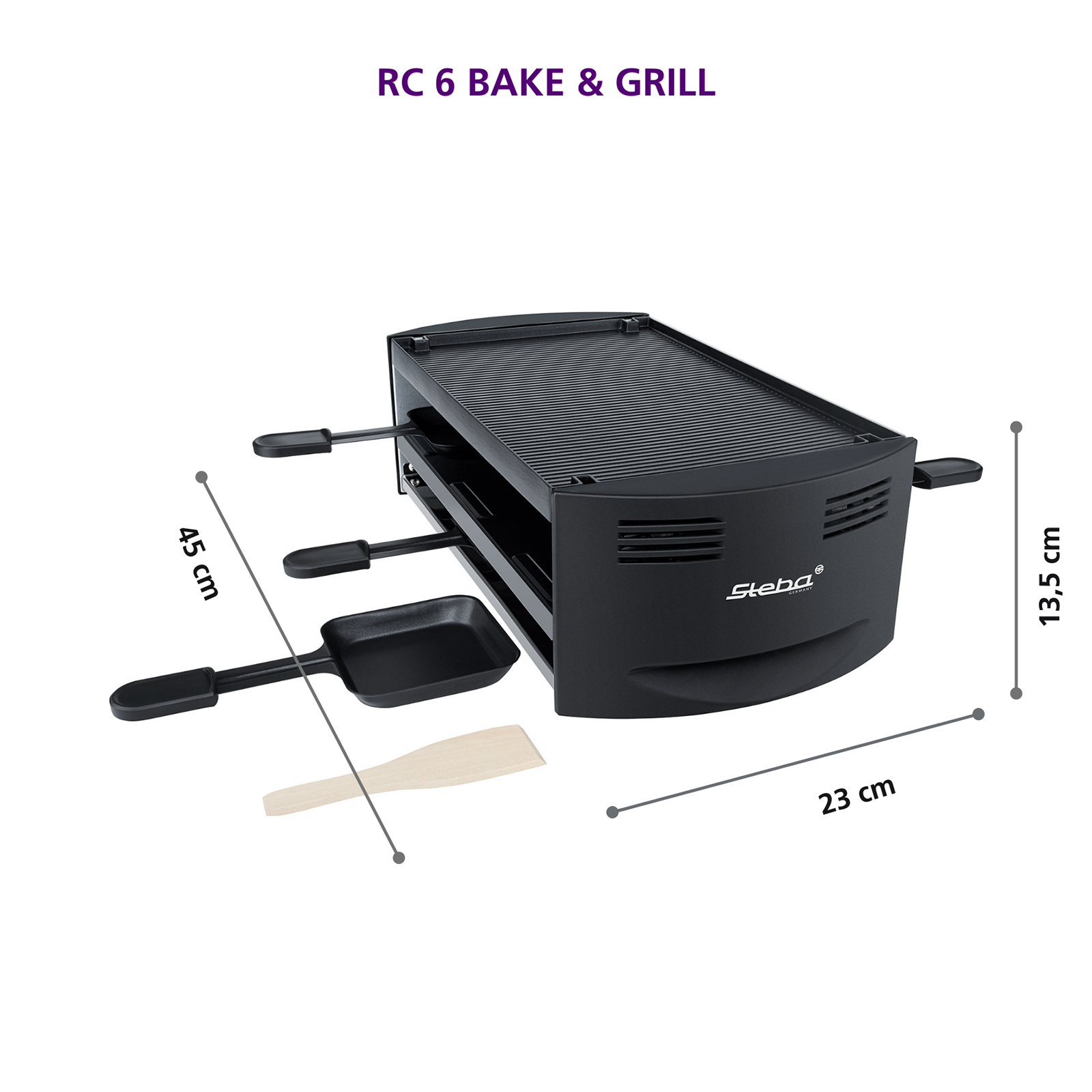 STEBA Pizza-Raclette - schwarz - 1500 Watt