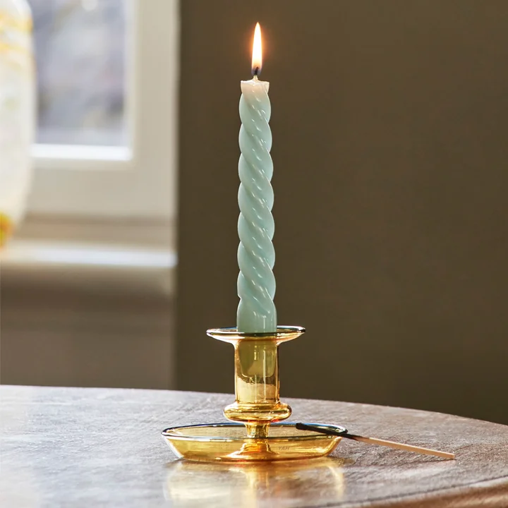 HAY - Spiral Stabkerzen mini, H 14 cm, hellgrün (10er-Set)