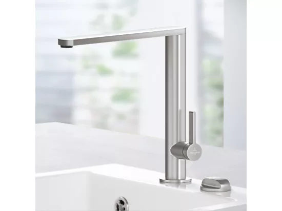 Robinet cuisine VILLEROY ET BOCH Finera acier massif + nettoyant