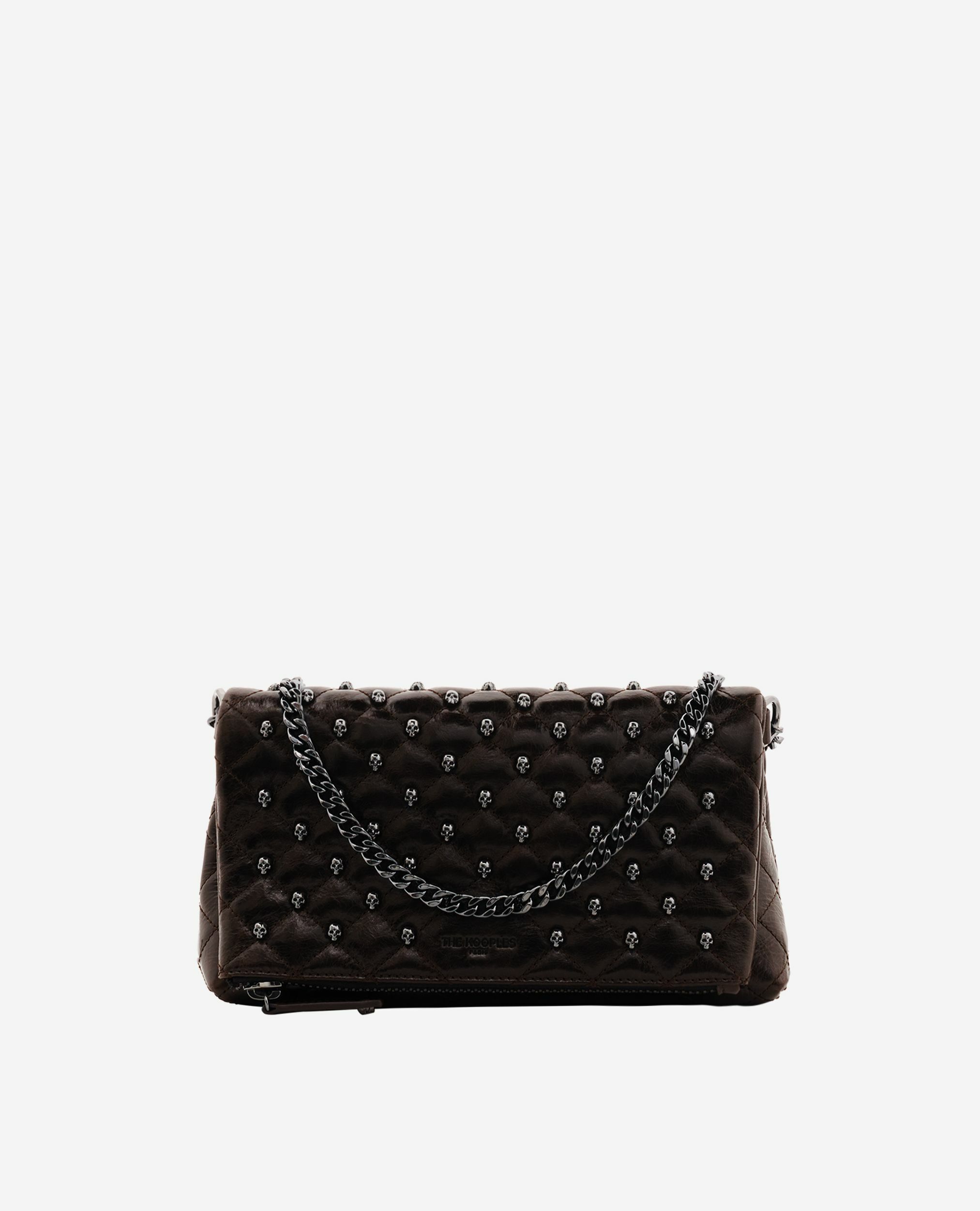 Pochette héritage small en cuir craquelé marron