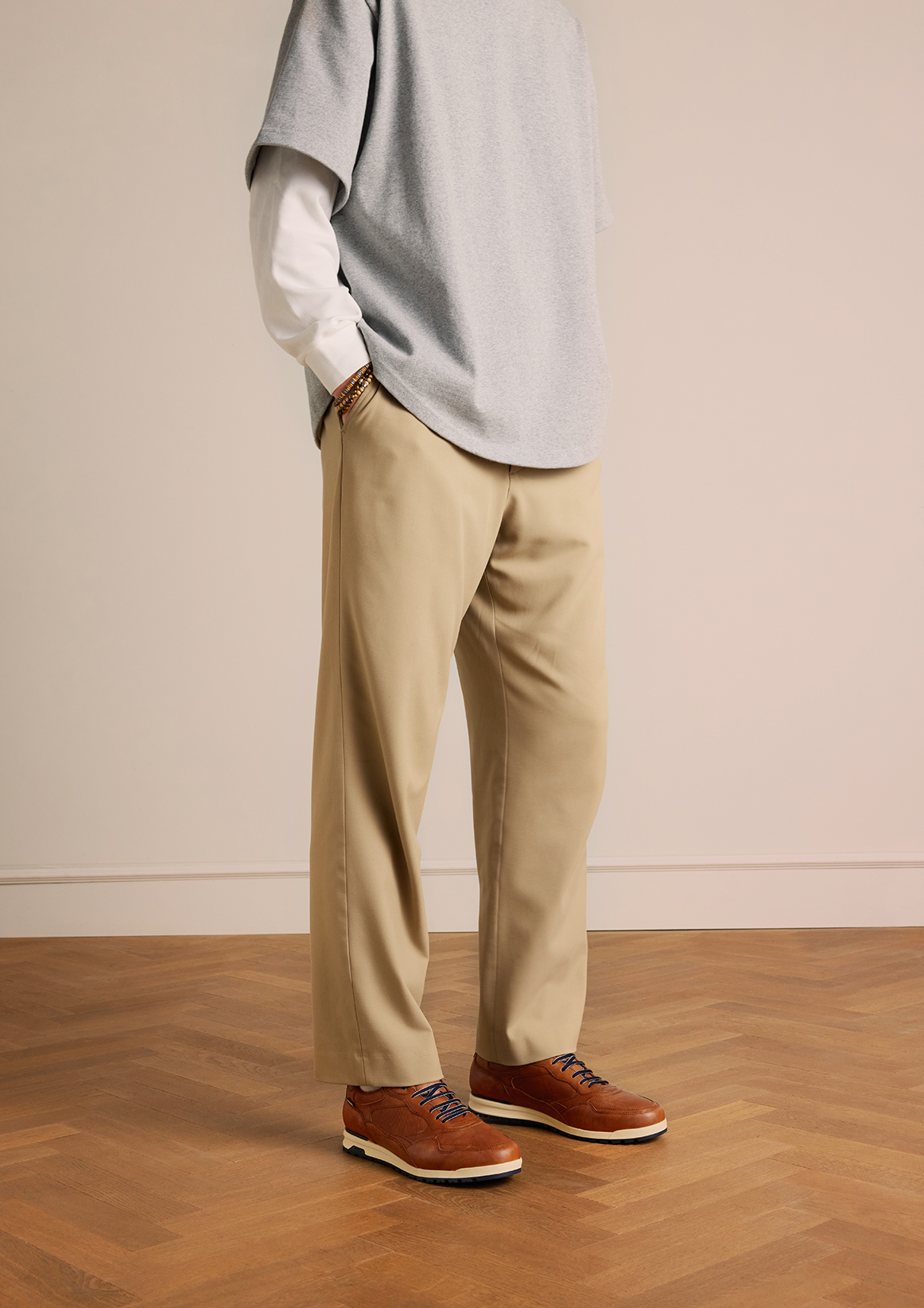 Cognac leren sneakers