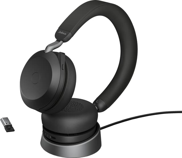 Jabra Evolve2 75 MS Stereo trådløse høretelefoner med stander