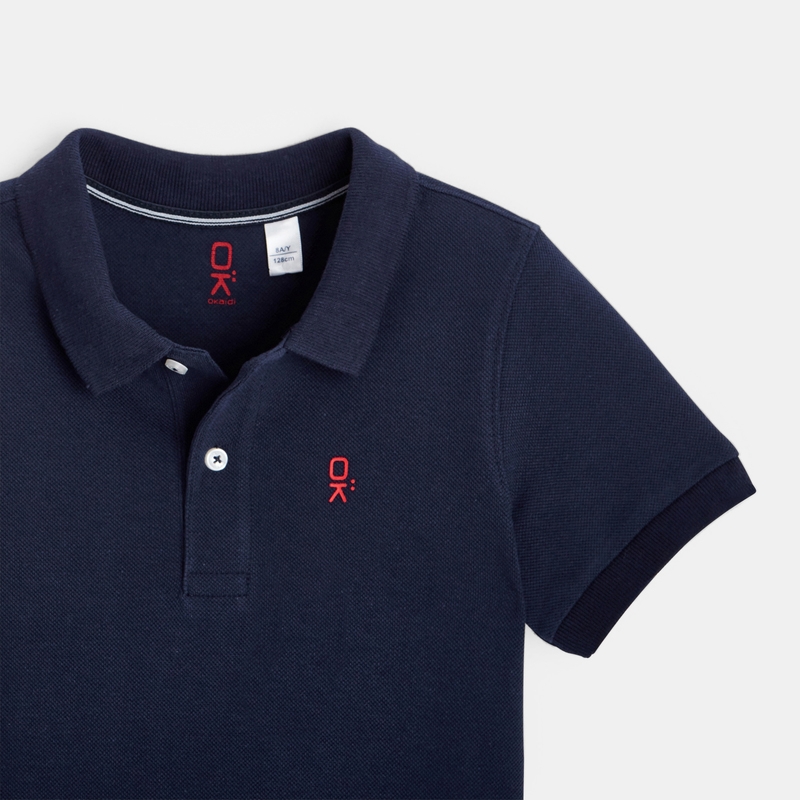 Polo en coton piqué rose garçon