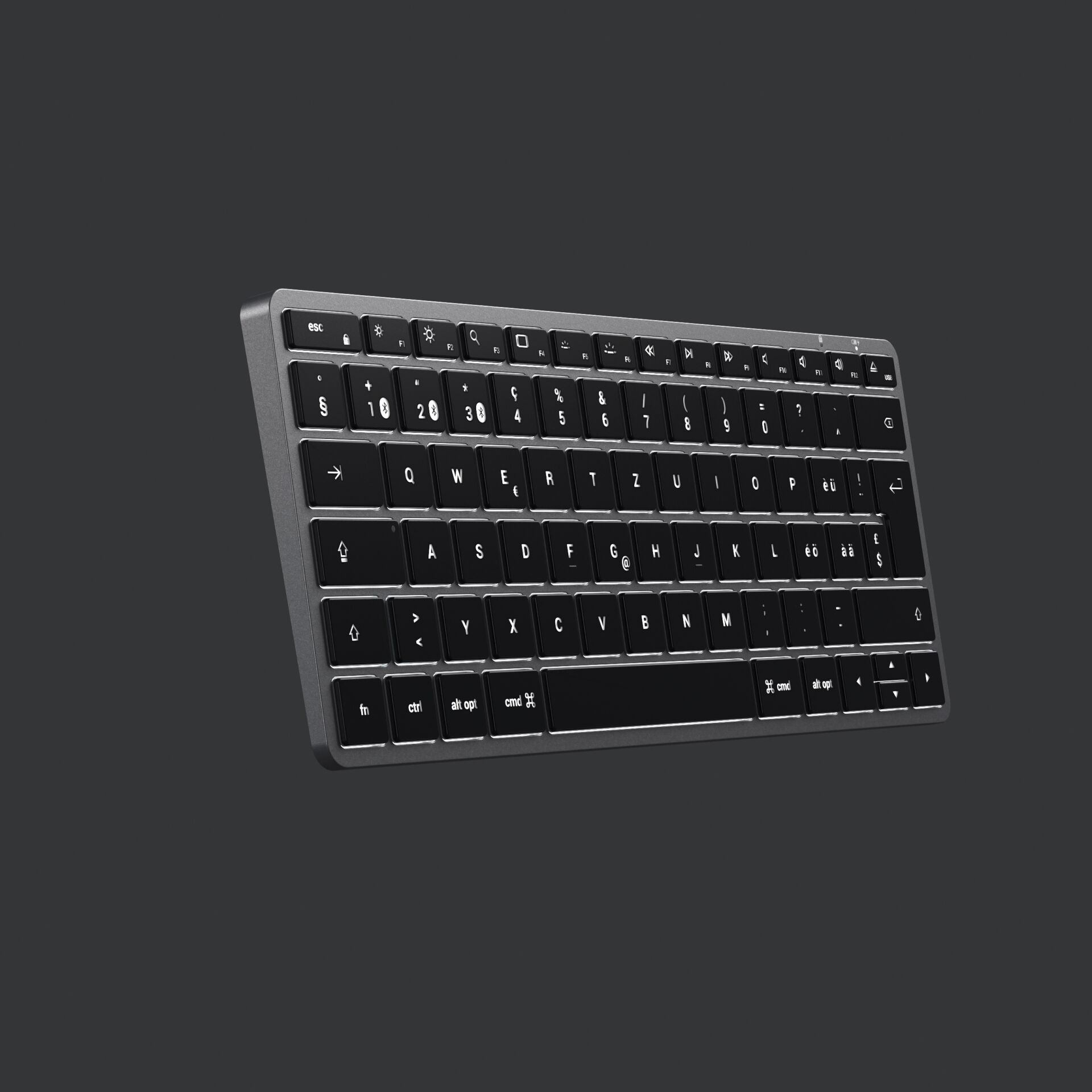 Slim X1 Bluetooth Aluminium Tastatur Keyboard Schweizer Layout (ST-BTSX1M-CH) - Space Grau