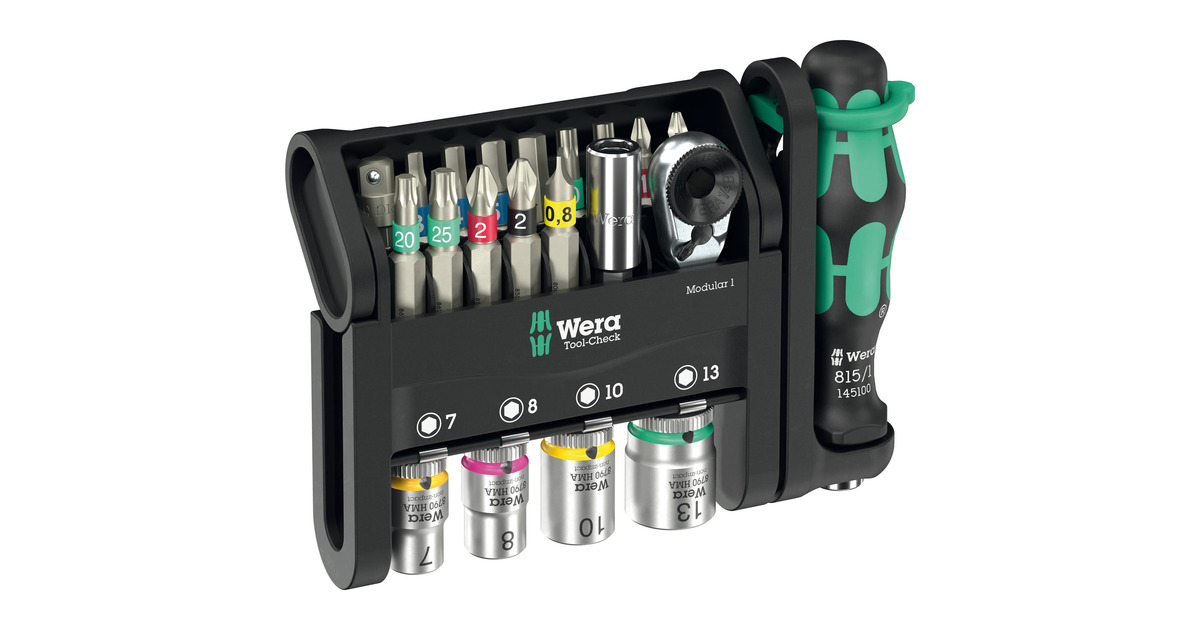 WeraTool-Check Modular Set 1, 50‑delig bitset  (Zwart/groen)