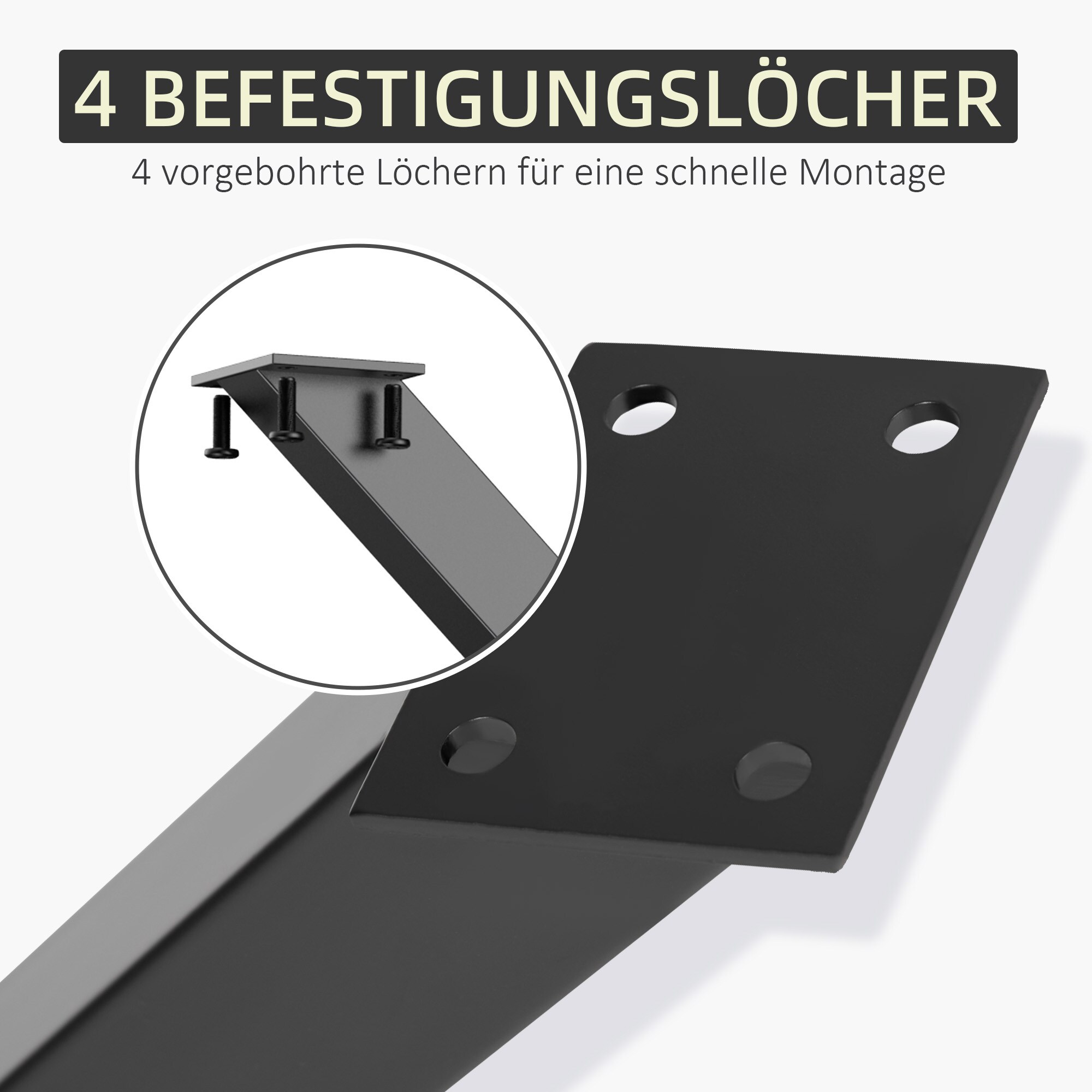HOMCOM Tischbeine mit X-Form schwarz 80B x 4T x 72H cm
