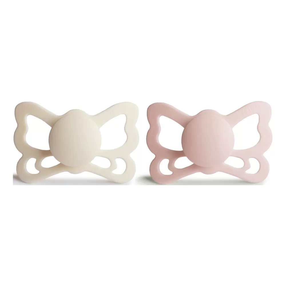 FRIGG Butterfly Anatomisk Silikone Cream/Blush str. 2 - 2 stk.