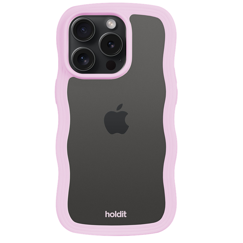 Holdit<br>Mobilcover Wavy Transparent Iphone 15 Pro