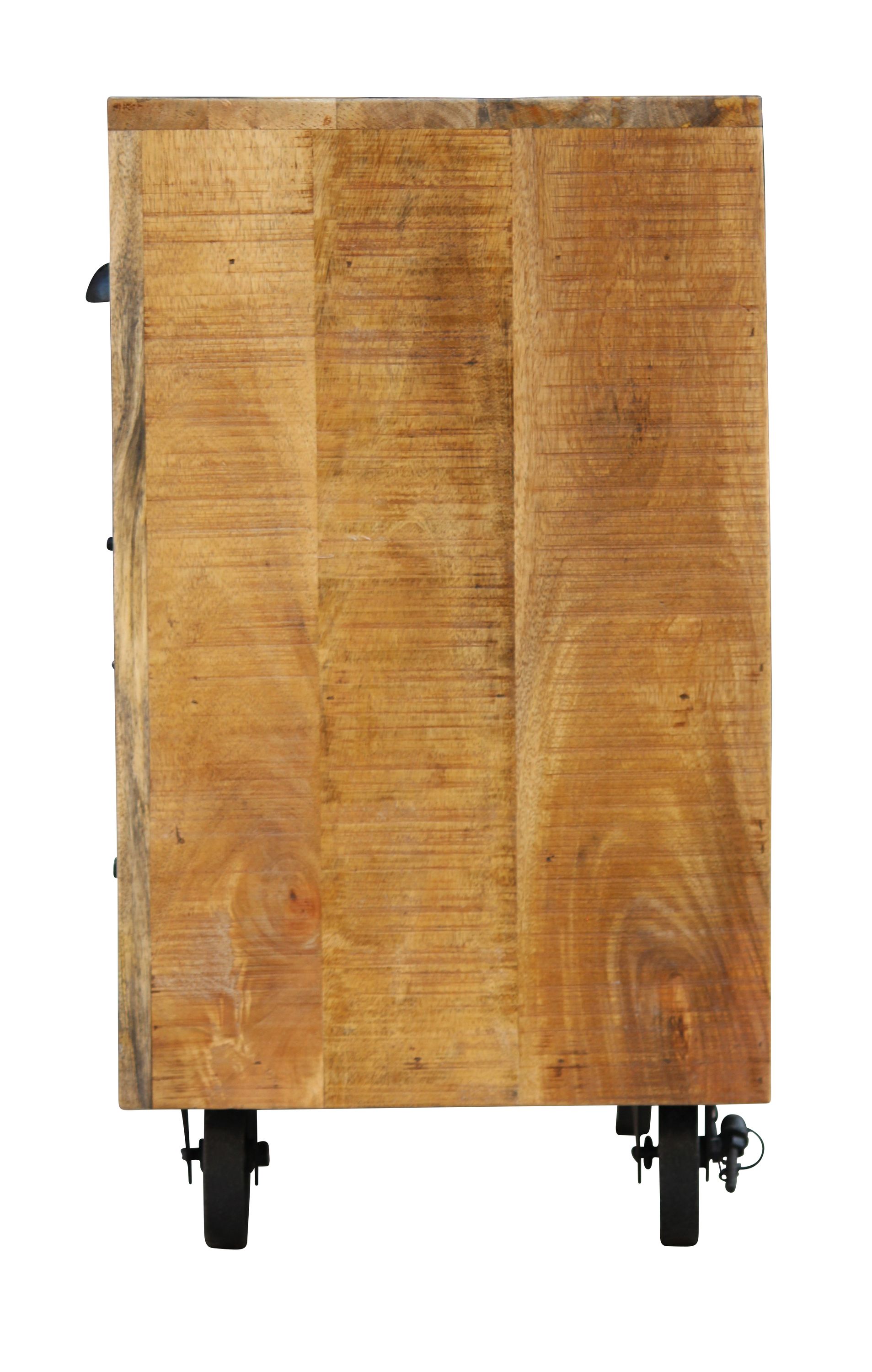 Kommode Holz Vintage FABRIZIO auf Rollen 70 x 75 cm
