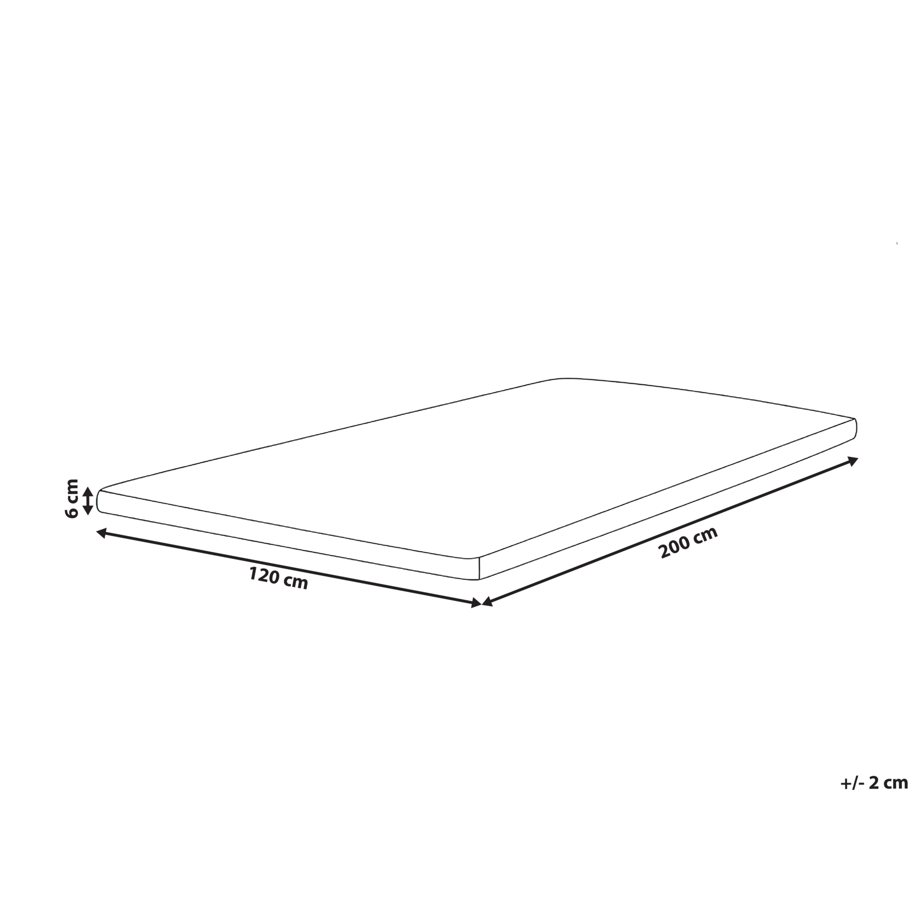 Beliani - DAZZEL - Matrastopper - Wit - 120 x 200 cm - Traagschuim