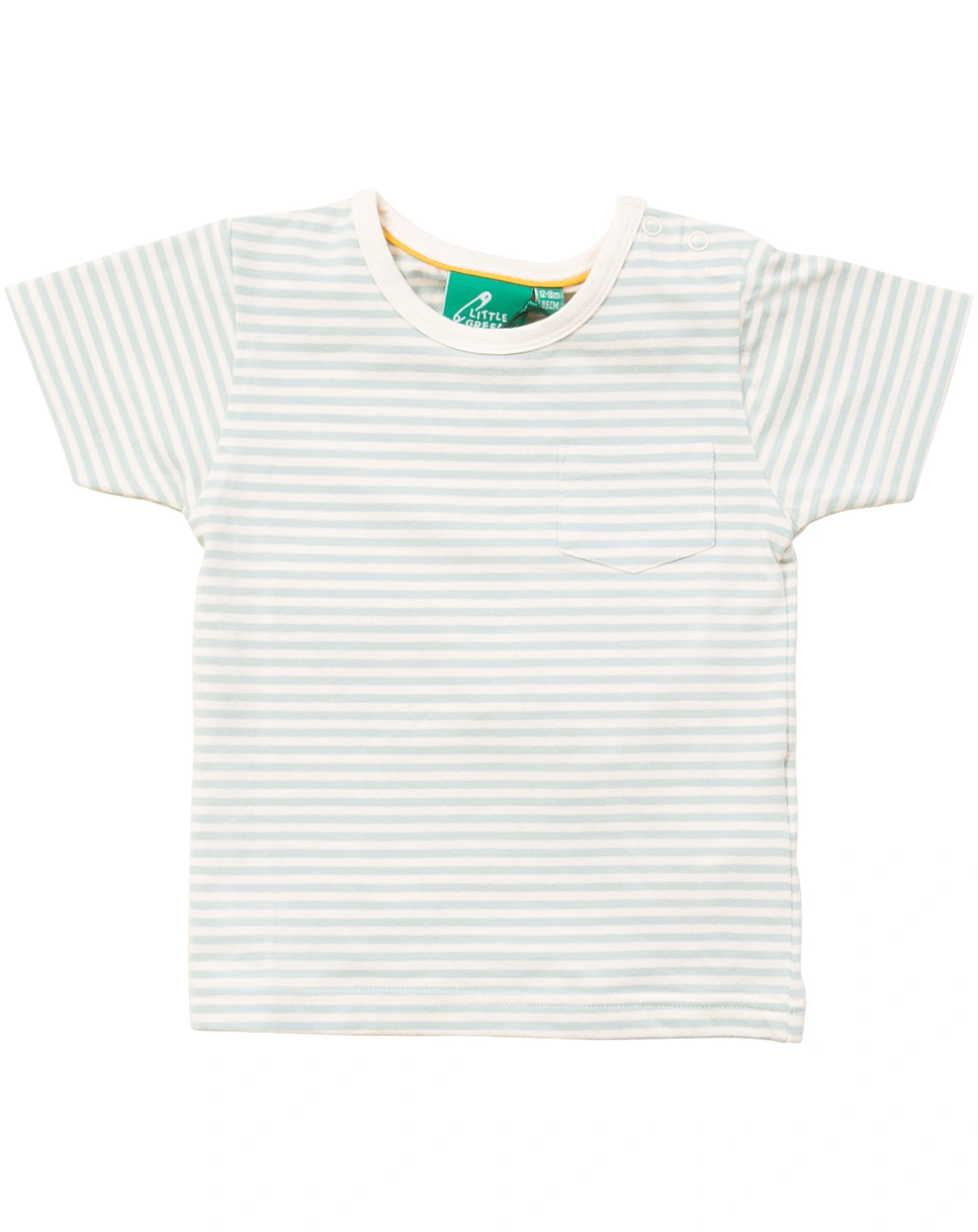 T-Shirt BLUE STRIPES in weiß/hellblau