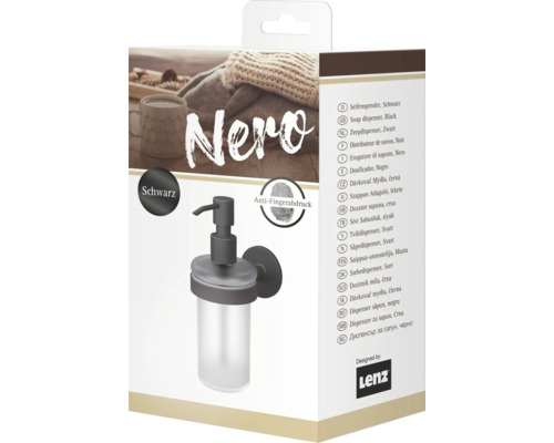 Lenz NERO zwarte zeepdispenser