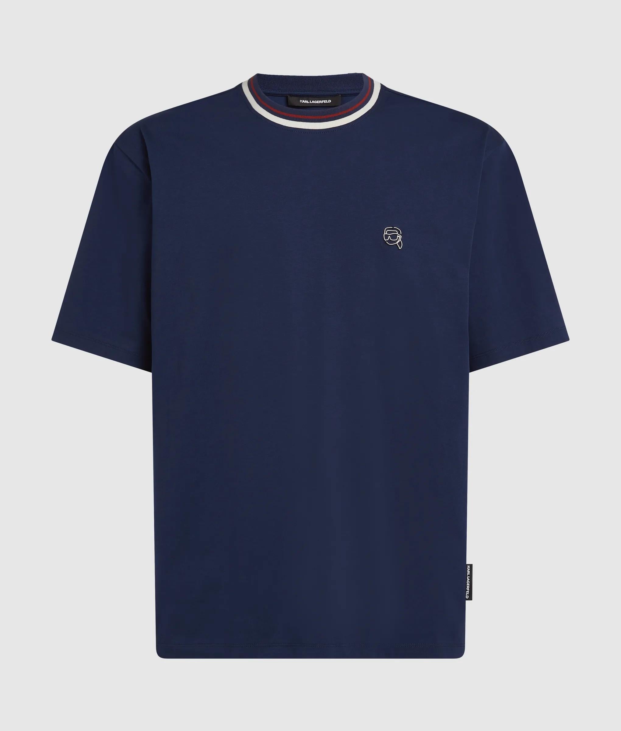 Ikon t-shirt met gestreepte hals
