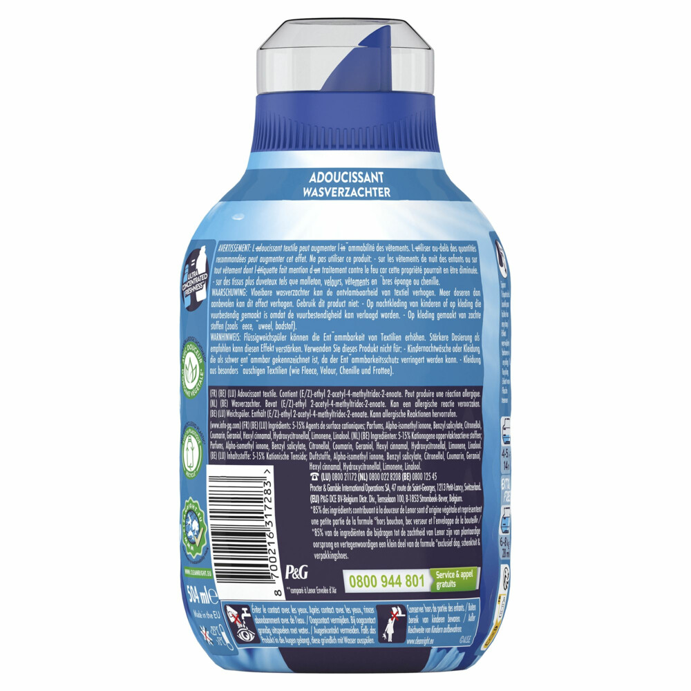 6x Lenor Wasverzachter Fresh Air Ochtendfris 36 Wasbeurten504 ml