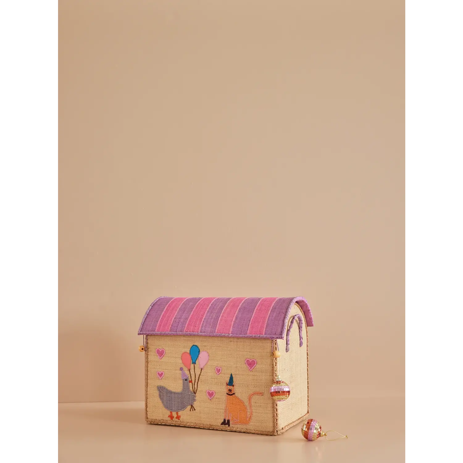 Rice | Raffia Opbergmand Klein | Party Animal Pink