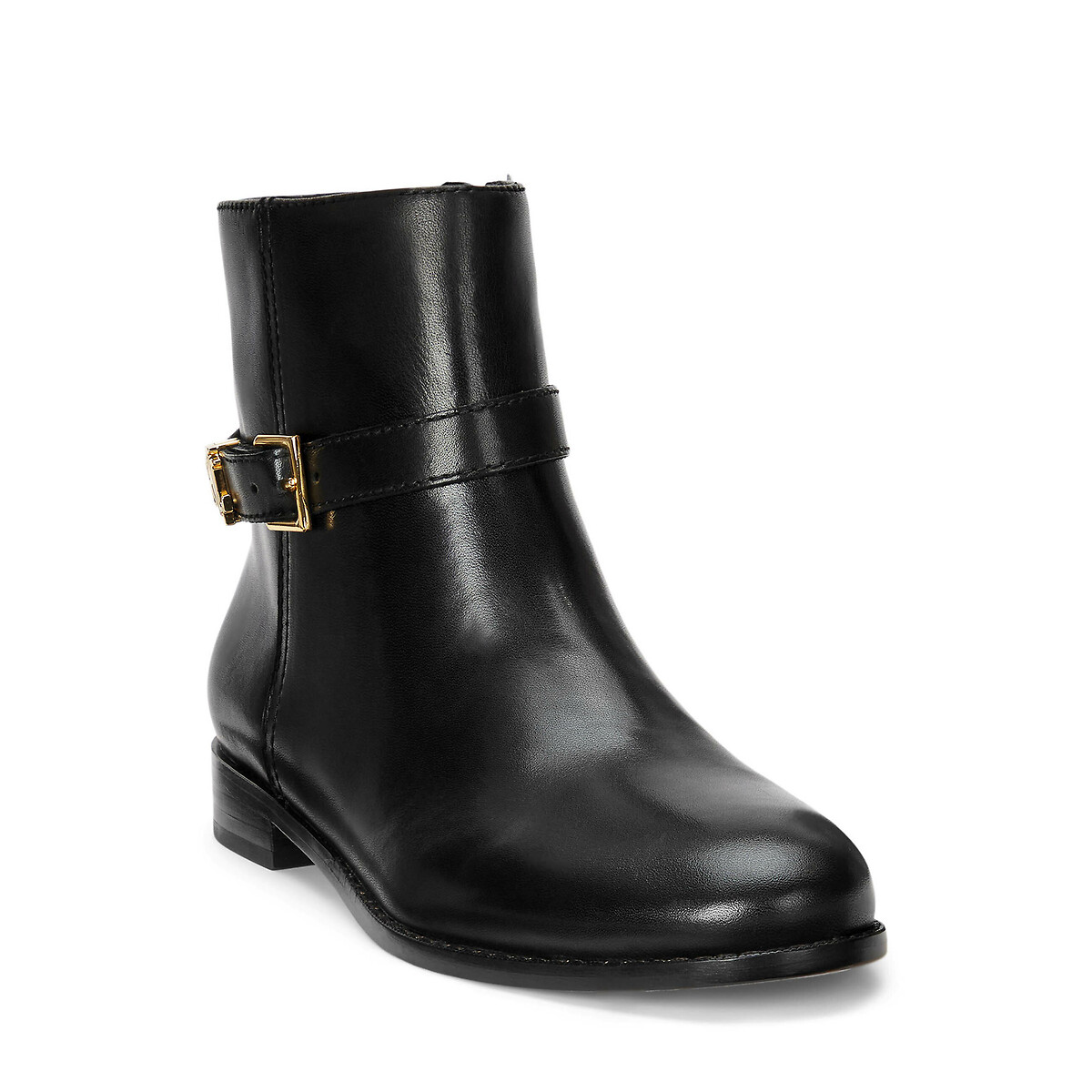 LAUREN RALPH LAUREN<br>Botas de salto baixo em couro liso BROOKE