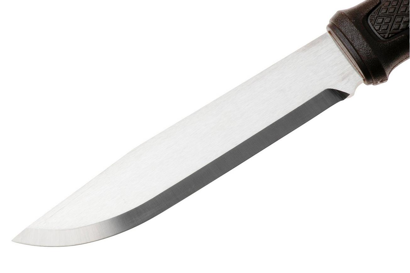 Morakniv Garberg Grand (S) 14641 Stainless Steel, Brown Polymer, bushcraftmes, leren foedraal