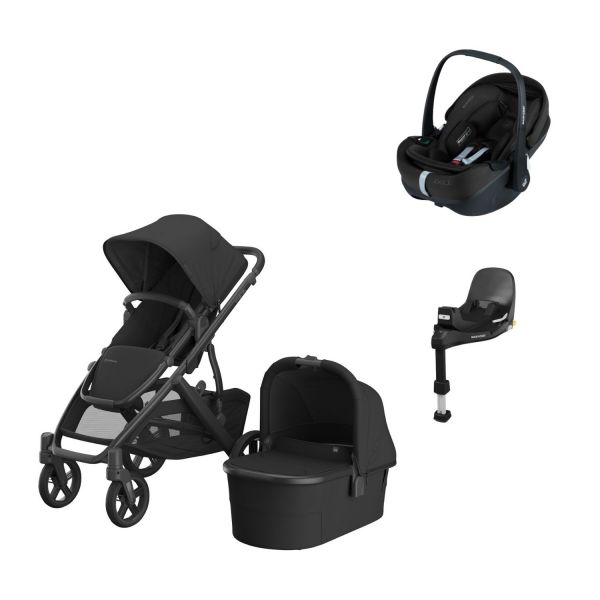 UPPAbaby VISTA V3 Kinderwagen 4-in-1 - Dillan | Joolz X Maxi-Cosi Pebble 360 Pro 2 Autostoeltje | Maxi-Cosi FamilyFix 360 Pro