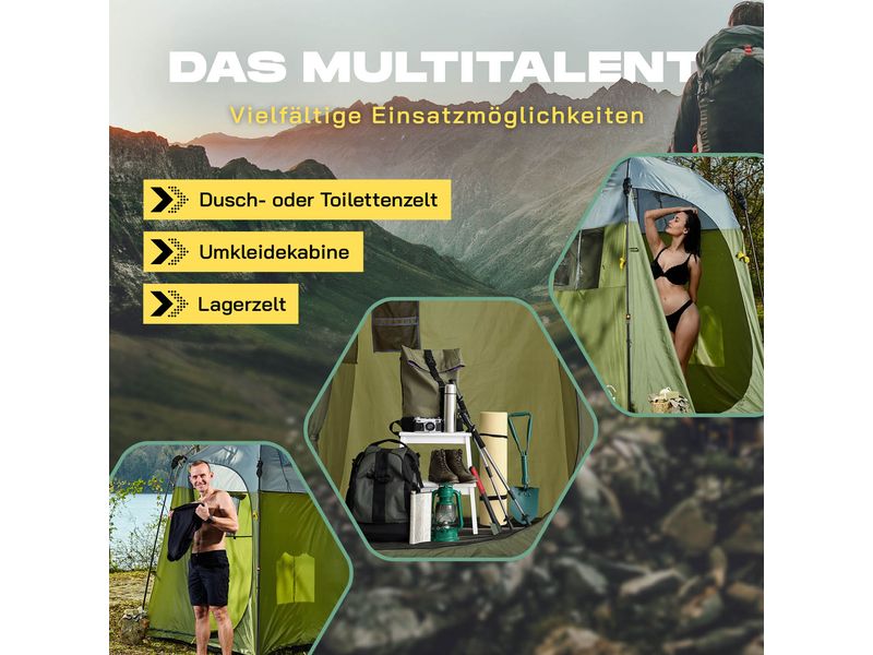 Where tomorrow Duschzelt Pop Up – Grün 220 x 155 cm Camping-Duschzelt