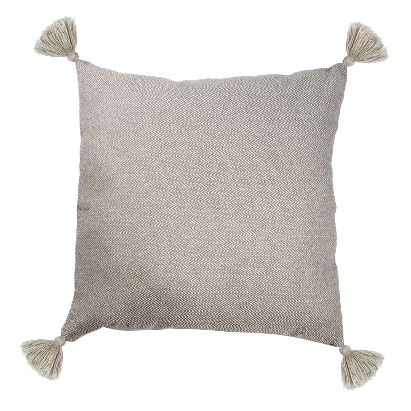 Febronie Housse de coussin unie taupe - 50x50 cm