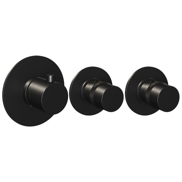 Brauer Black Edition inbouw badkraan met badvulcombinatie en staafhanddouche zwart mat