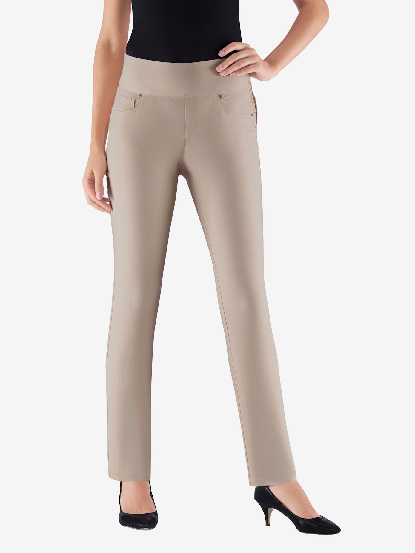 Pantalon ceinture haute affinante à glissière