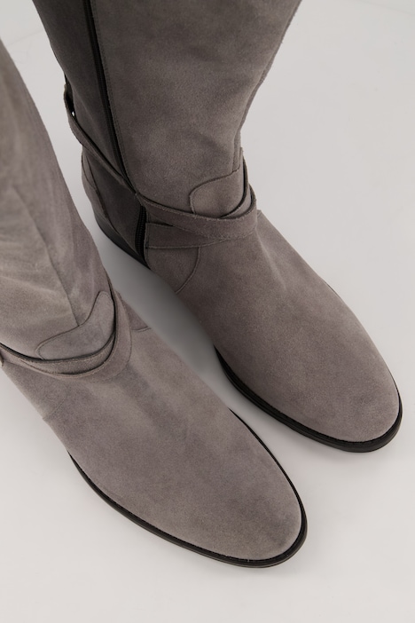 Stiefel, 3XL-Schaft, Veloursleder, Weite H