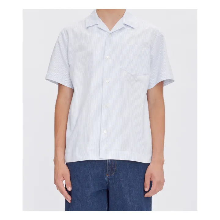 A.P.C. Chemisette Lloyd Rayée Logo Coton Bio | Blanc