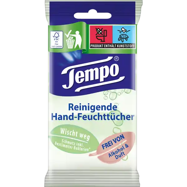 Reinigende Hand-Feuchttücher Reisegröße