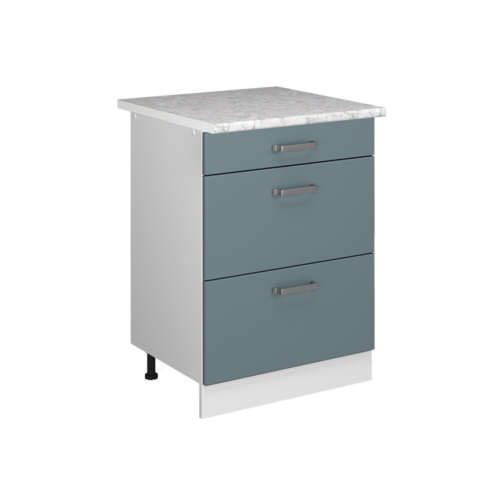 Vicco Schubladenunterschrank Küchenschrank R-Line Solid Weiß Blau Grau 60 cm modern Arbeitsplatte
