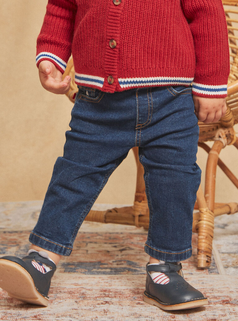 Jean denim à broderies