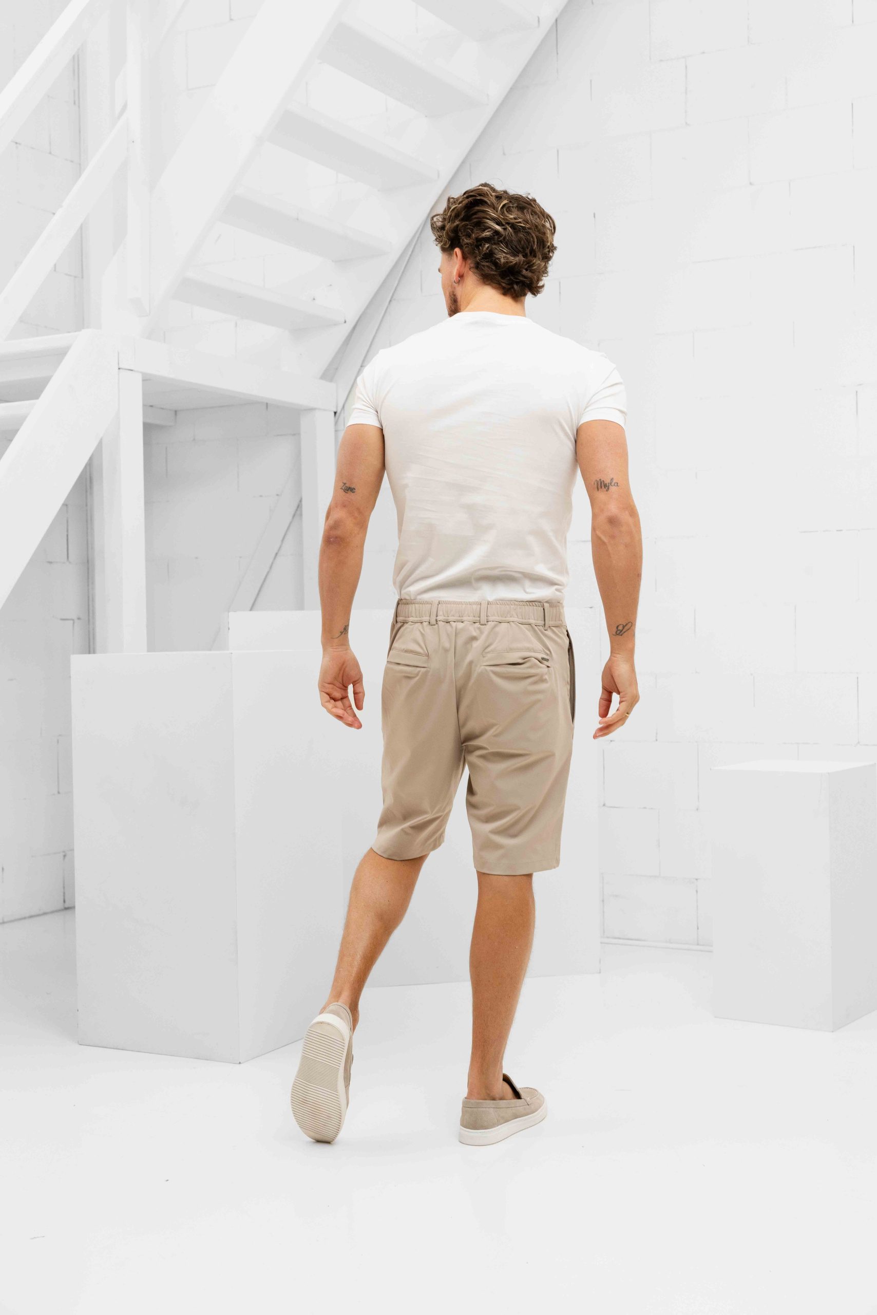 Malelions Casual Chino Korte Broek Heren Beige