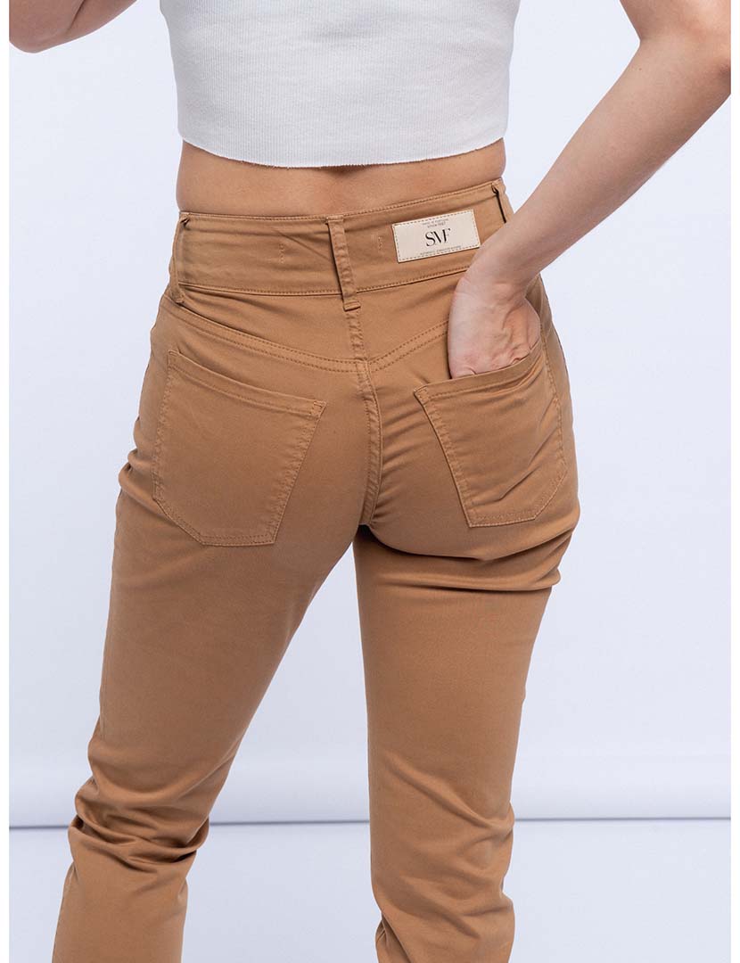 High Waist Ladies Trousers Brown