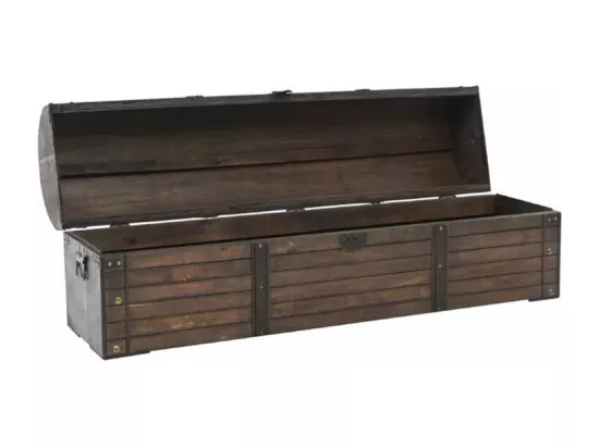Coffre de rangement bois massif marron Canvas