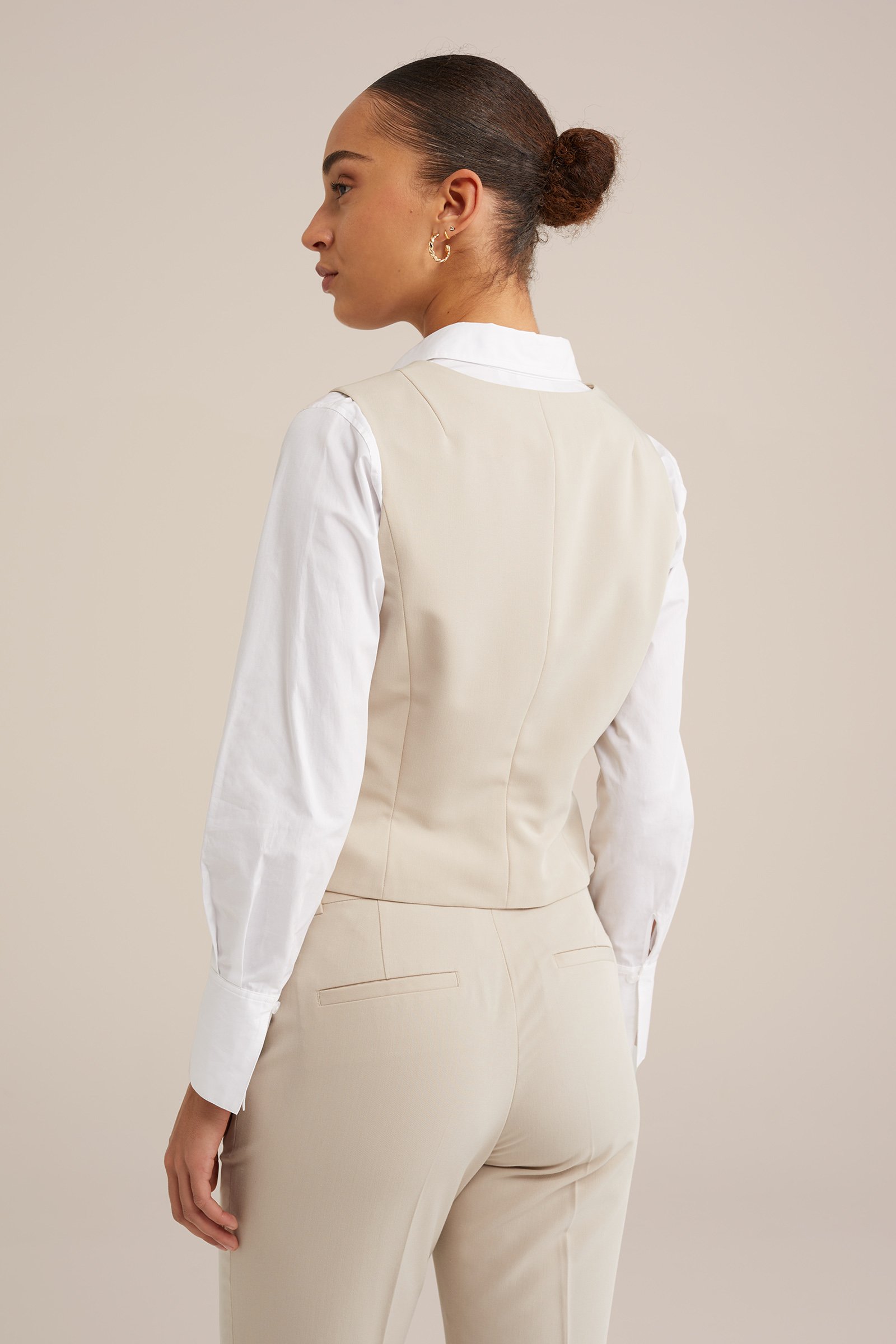 getailleerde gilet WE Fashion Beige