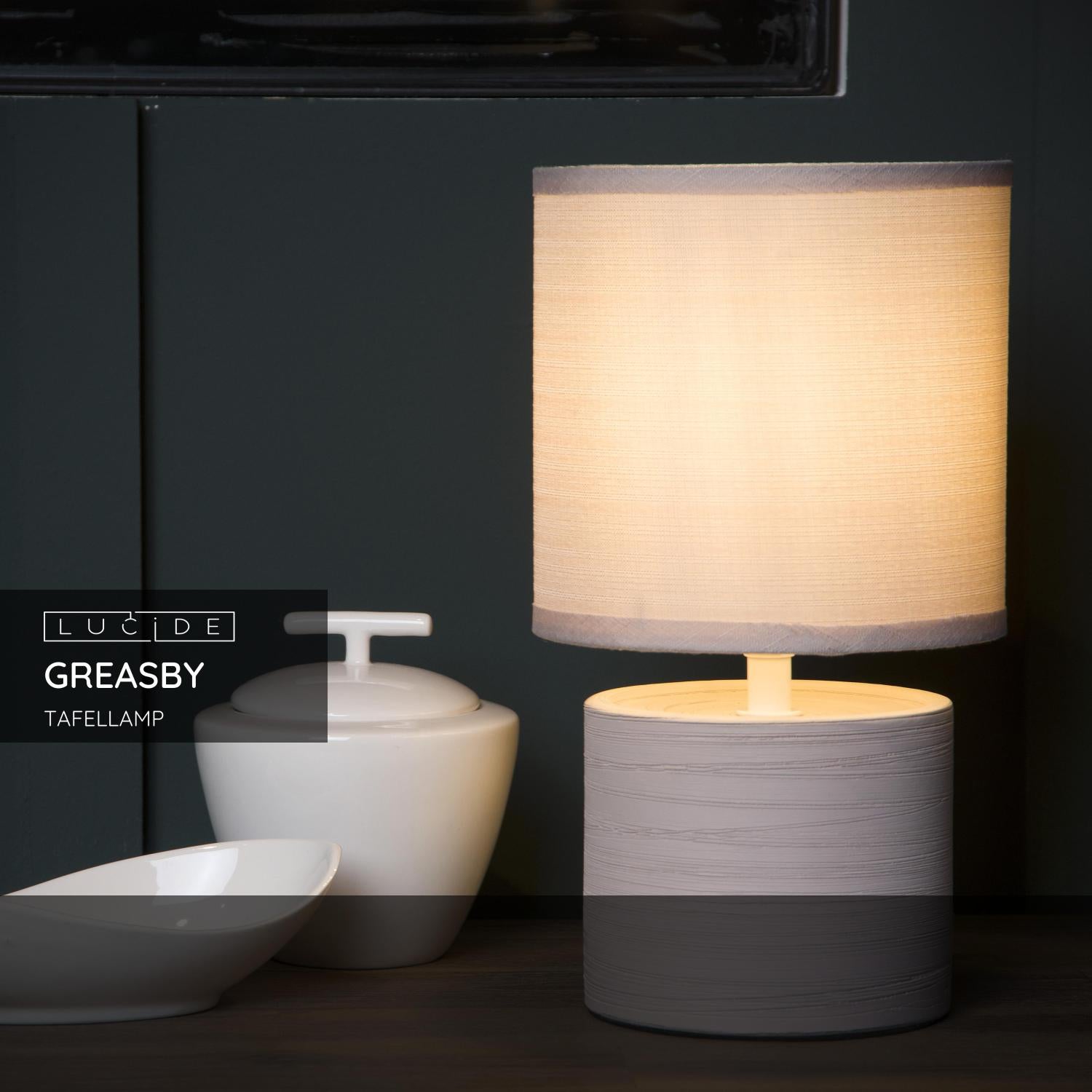 Lucide GREASBY Tafellamp - Beige