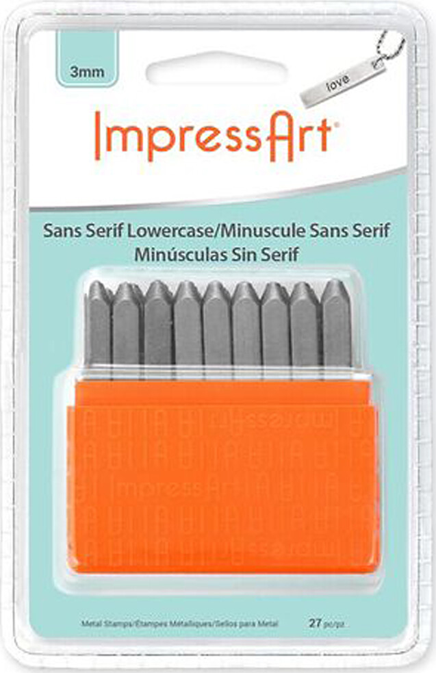 Prægestempler - Små Bogstaver - Str. 3 MM - Skrifttype Sans Serif - 27 Stk