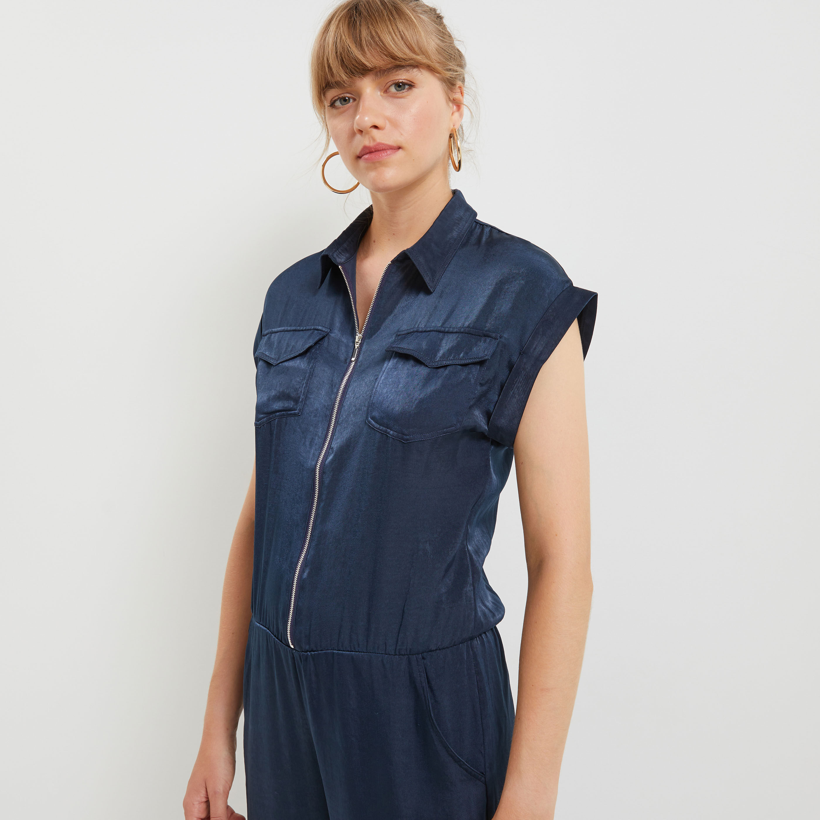 Combinaison satinée femme - MARINE