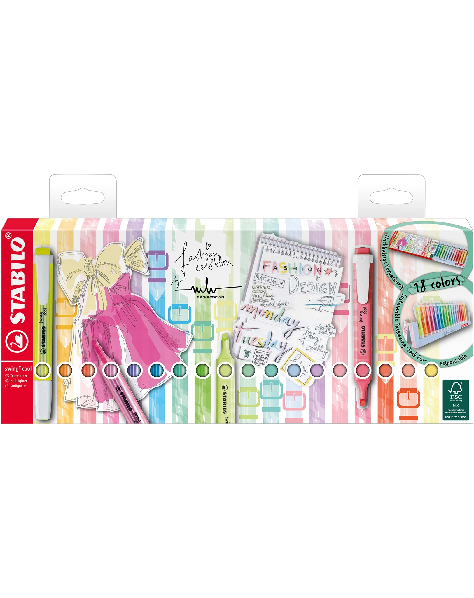 Textmarker STABILO® swing cool Neon-Pastel 18er-Pack