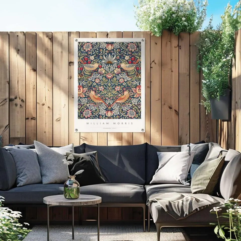 Tuinposter William Morris - aardbeiendief - 80x60cm - Bont