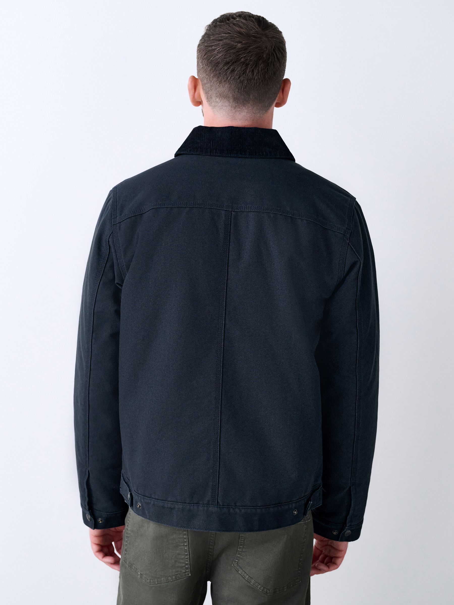 Blauw - Canvas Borg Lined Jacket
