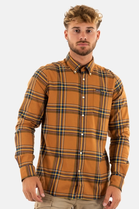chemise barbour crossfell tailored shirt ye71 mustard