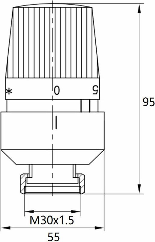Riko - Thermostatisch Radiatorventiel - Mat-Zwart - 1/2''x15mm