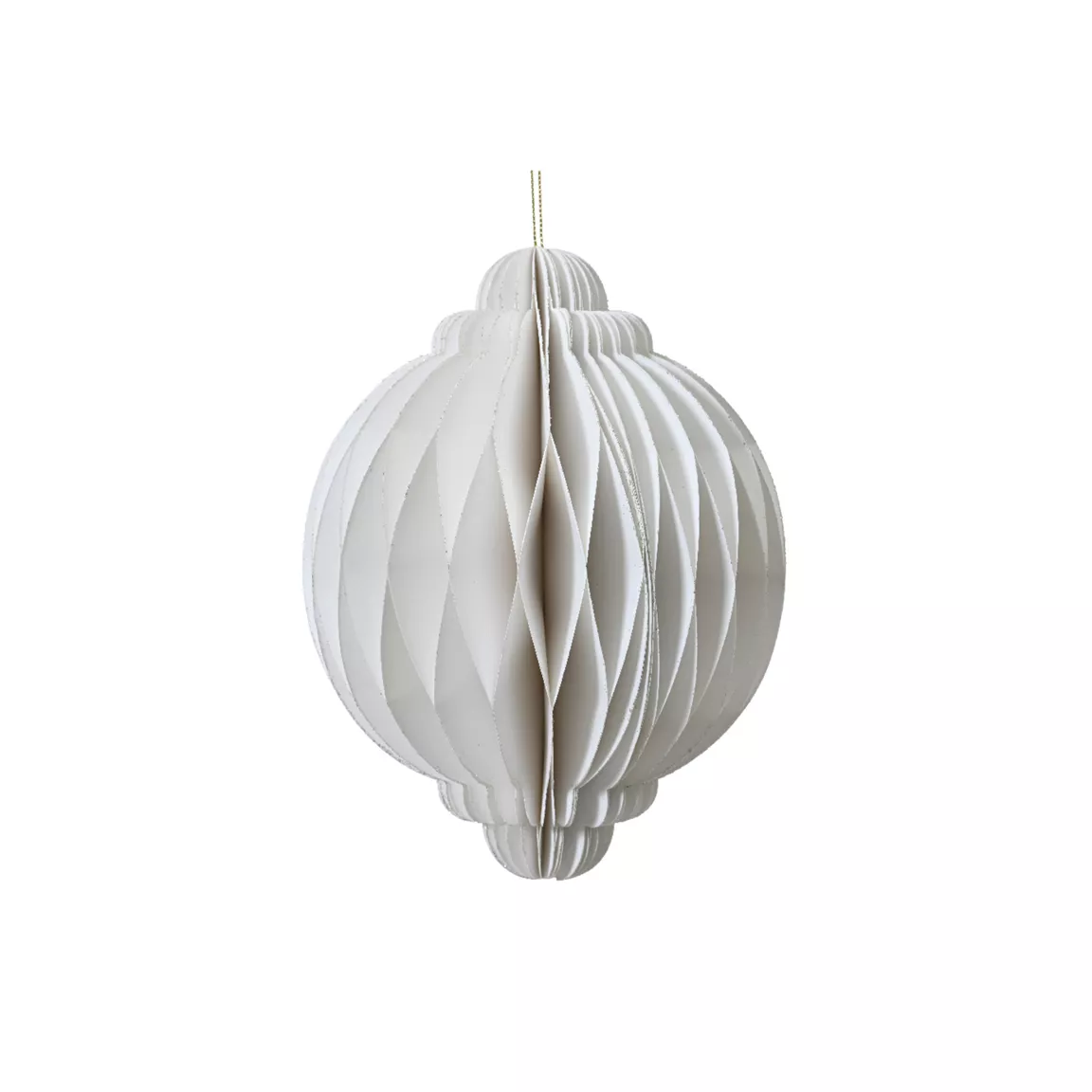 Oignon en papier à suspendre (H15 cm) Fermeture Magnétique Blanc